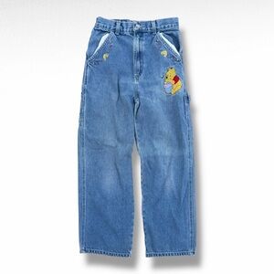 Youth Vintage 90s Winnie the Pooh Blue Carpenter Jeans Girls Size 12 (24x24)